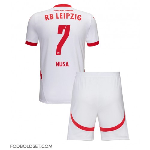 RB Leipzig Antonio Nusa #7 Hjemme Trøje Børn 2024-25 Kortærmet (+ Korte bukser)